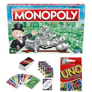 "Monopoly & UNO Games Bundle Set"⬇️NWT